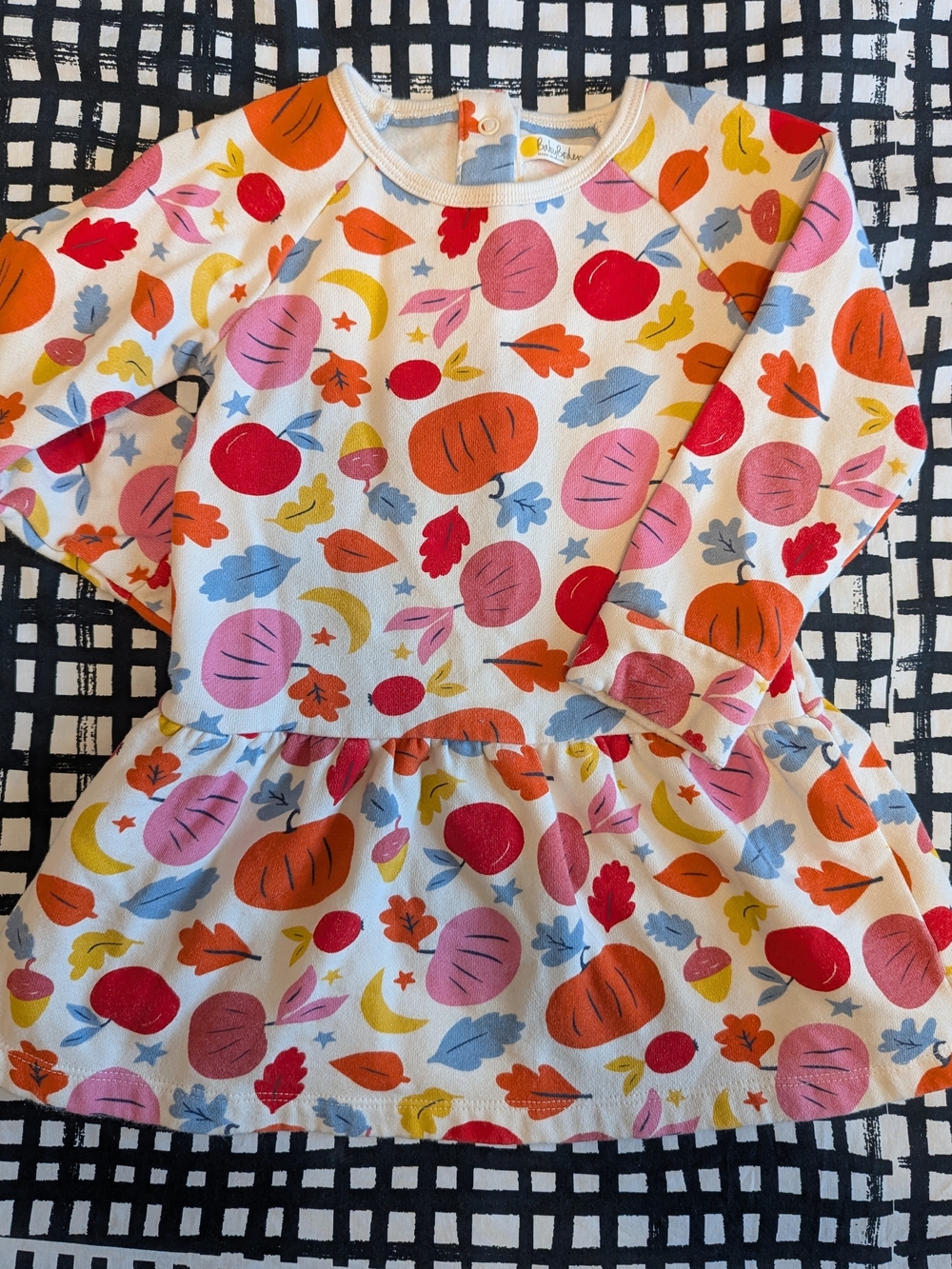 Baby Boden Fall Pumpkin Long Sleeve Fleece Lined Tunic/ Dress 18-24M